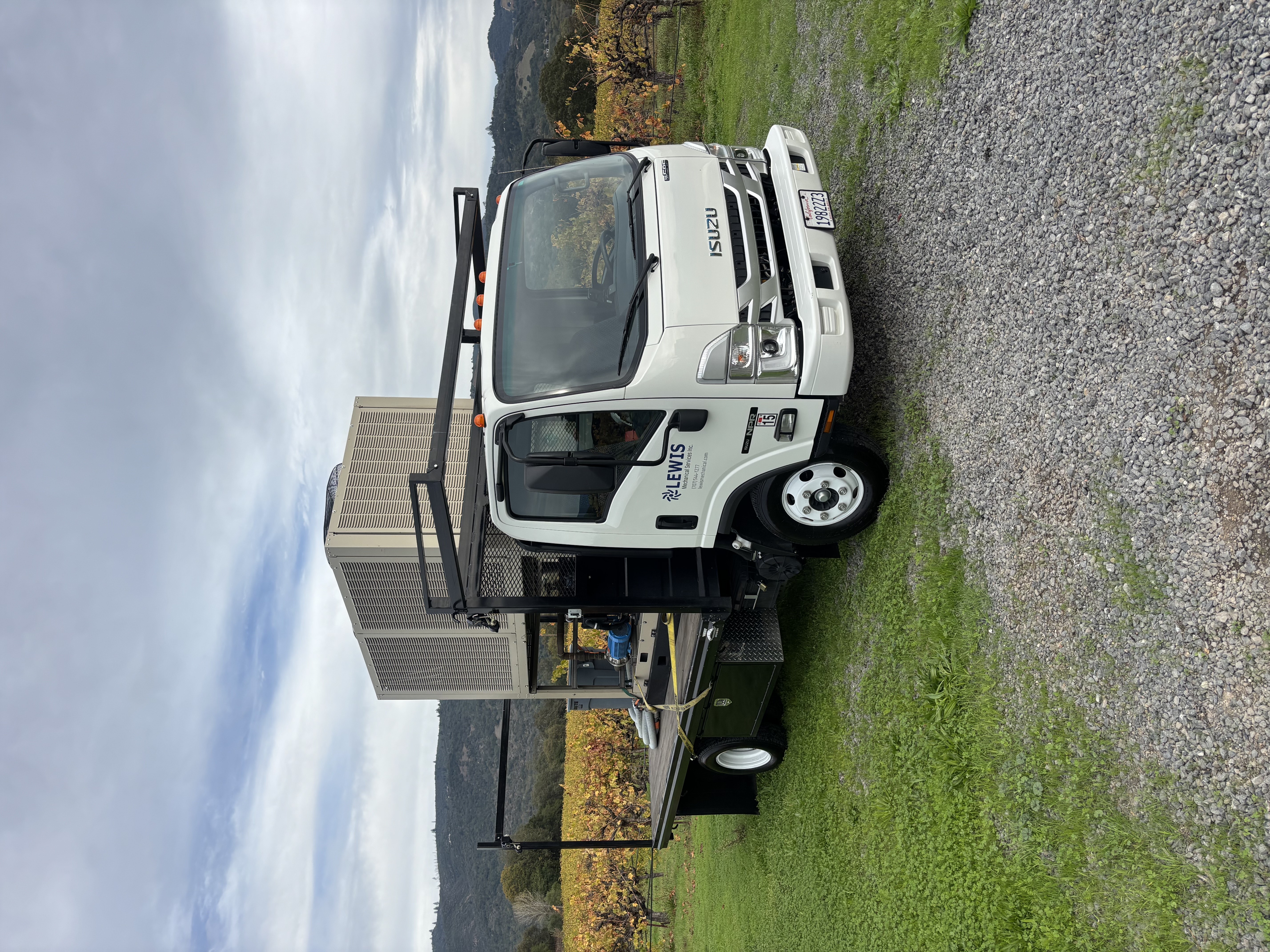 rental equipment on truck